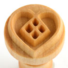 MKM Square in Heart 2.5cm wood stamp